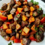 Whole30 Steak Bites with Sweet Potatoes and Peppers