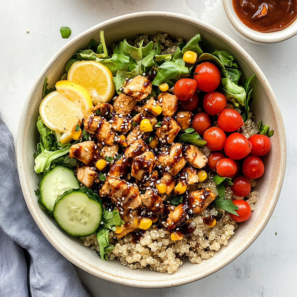 Irresistible BBQ Ranch Chicken Quinoa Bowls Recipe