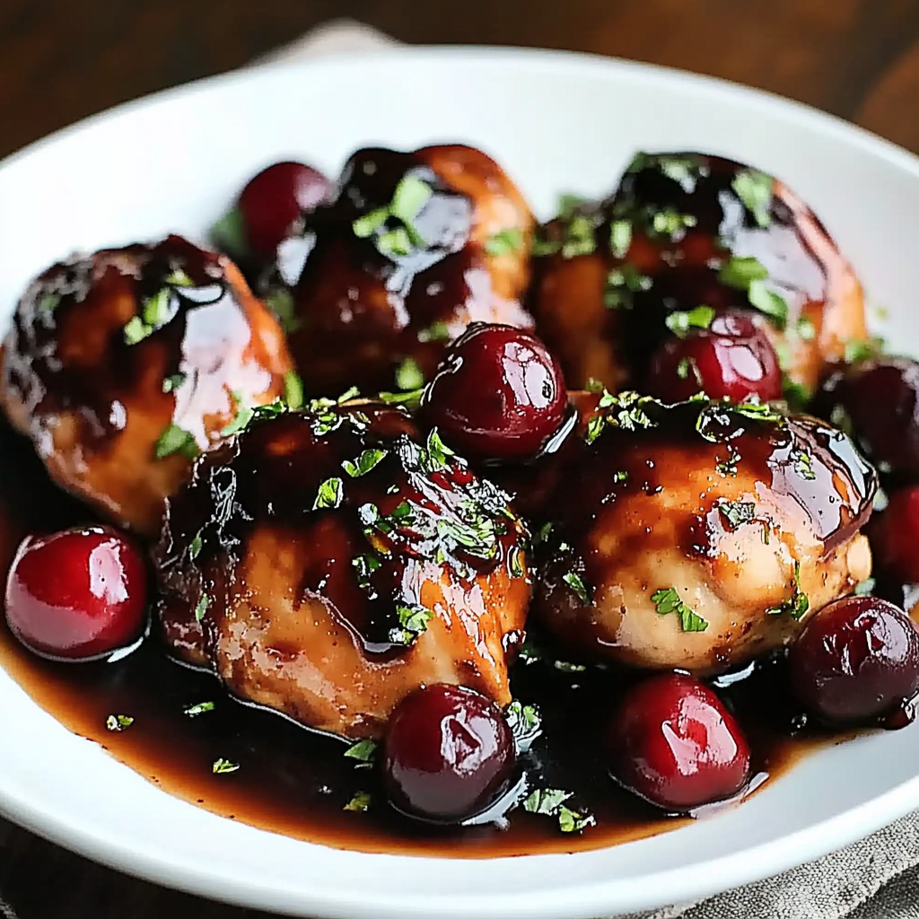 Irresistible Cherry Balsamic Glazed Chicken in 30 Minutes