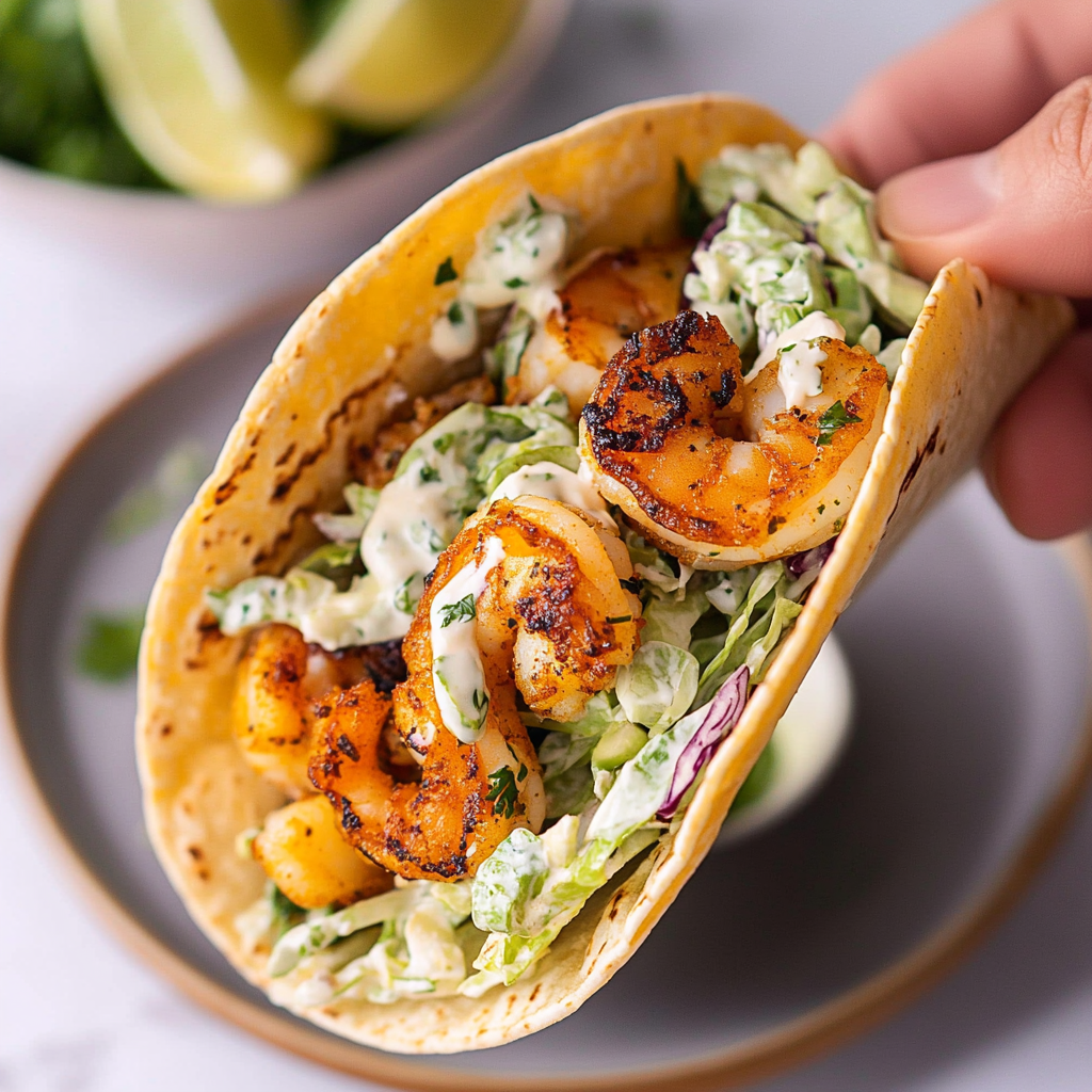 Irresistible Cilantro Lime Shrimp Tacos with Creamy Slaw