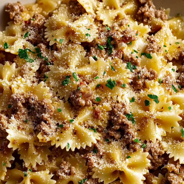 Irresistible Garlic Butter Bowtie Pasta with Ground Beef …
