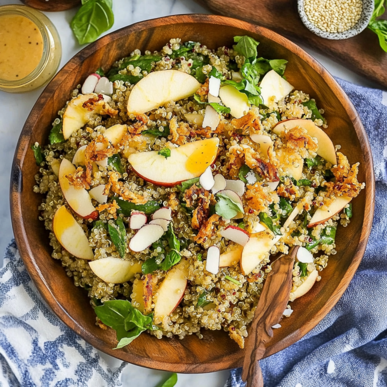 Ultimate Honey Mustard Quinoa Apple Salad with Crunchy Sh…