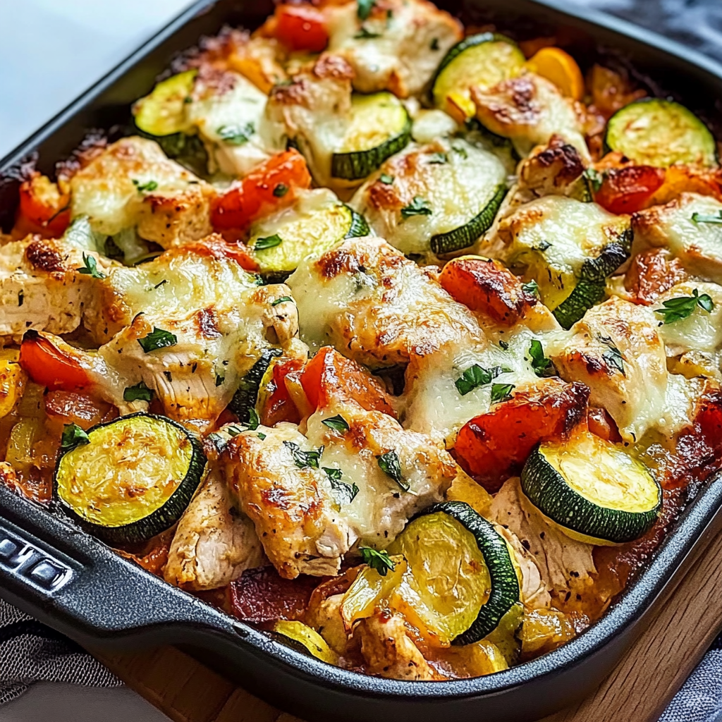 Flavorful Mediterranean Chicken Zucchini Bake Recipe
