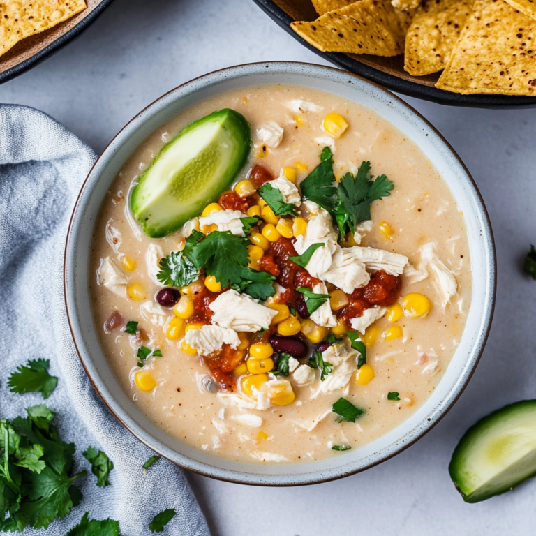 Creamy Mexican Street Corn White Chicken Chili Recipe