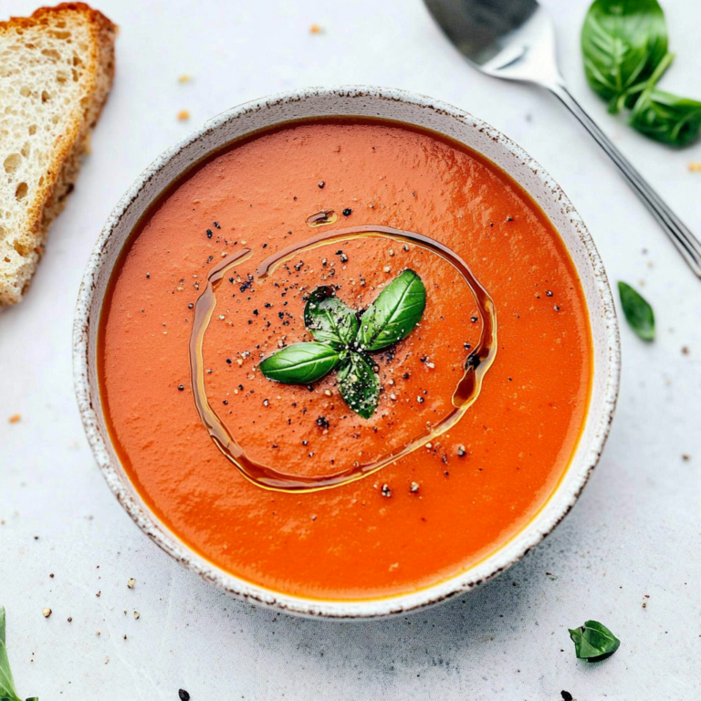 Ultimate Roasted Tomato Soup with Fresh Tomatoes & Basil