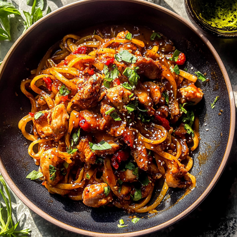 Irresistible Sticky Garlic Chicken Noodles in 30 Minutes!