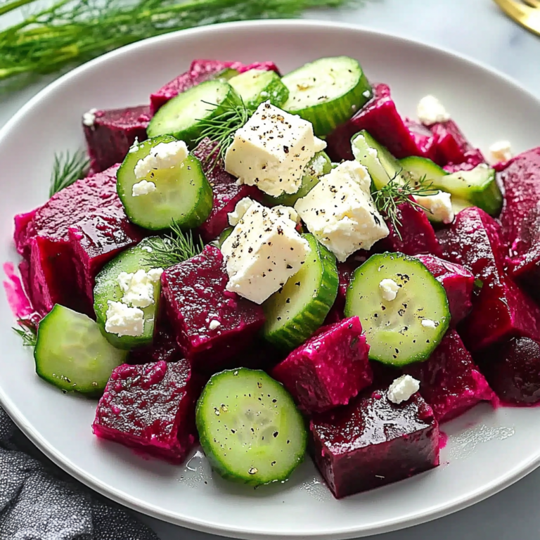 Refreshing Vibrant Beet Feta Salad with Cucumber & Dill