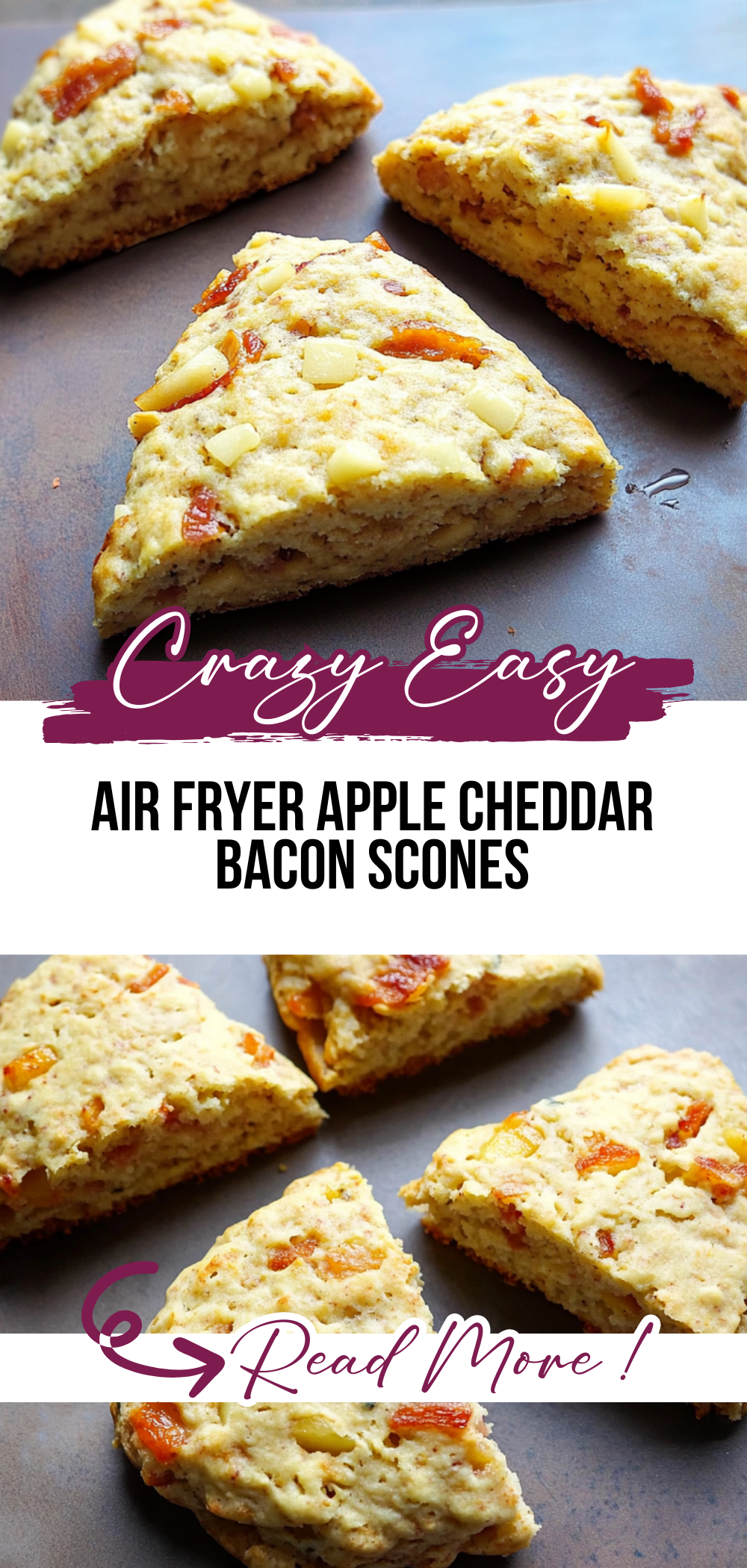 Air Fryer Apple Cheddar Bacon Scones