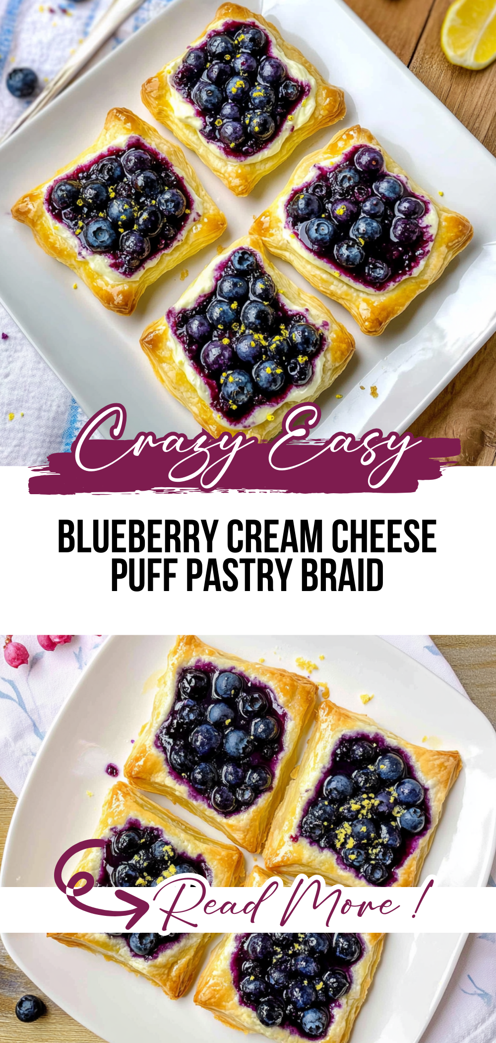 Blueberry Cream Cheese Puff Pastry