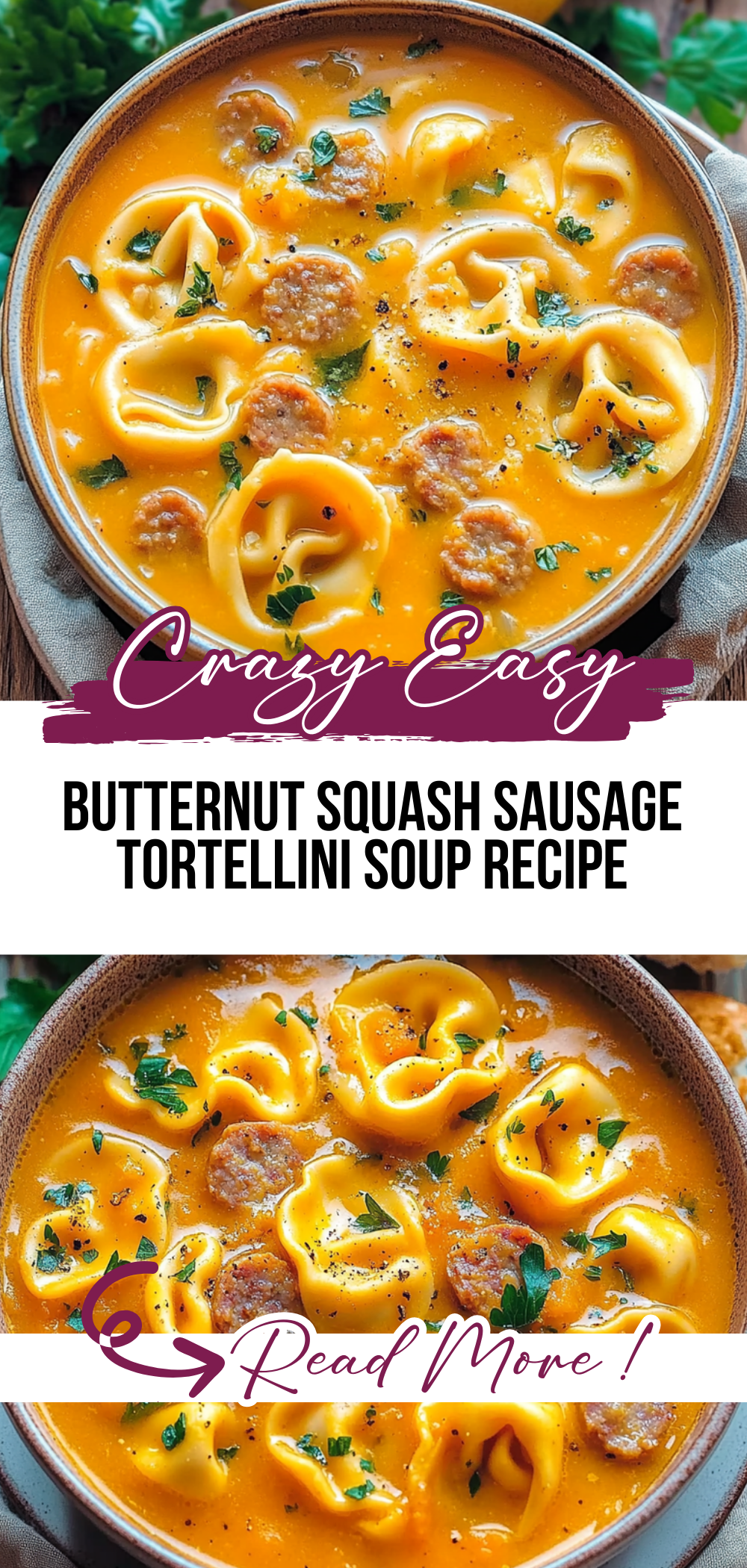 Butternut Squash Sausage Tortellini Soup Recipe
