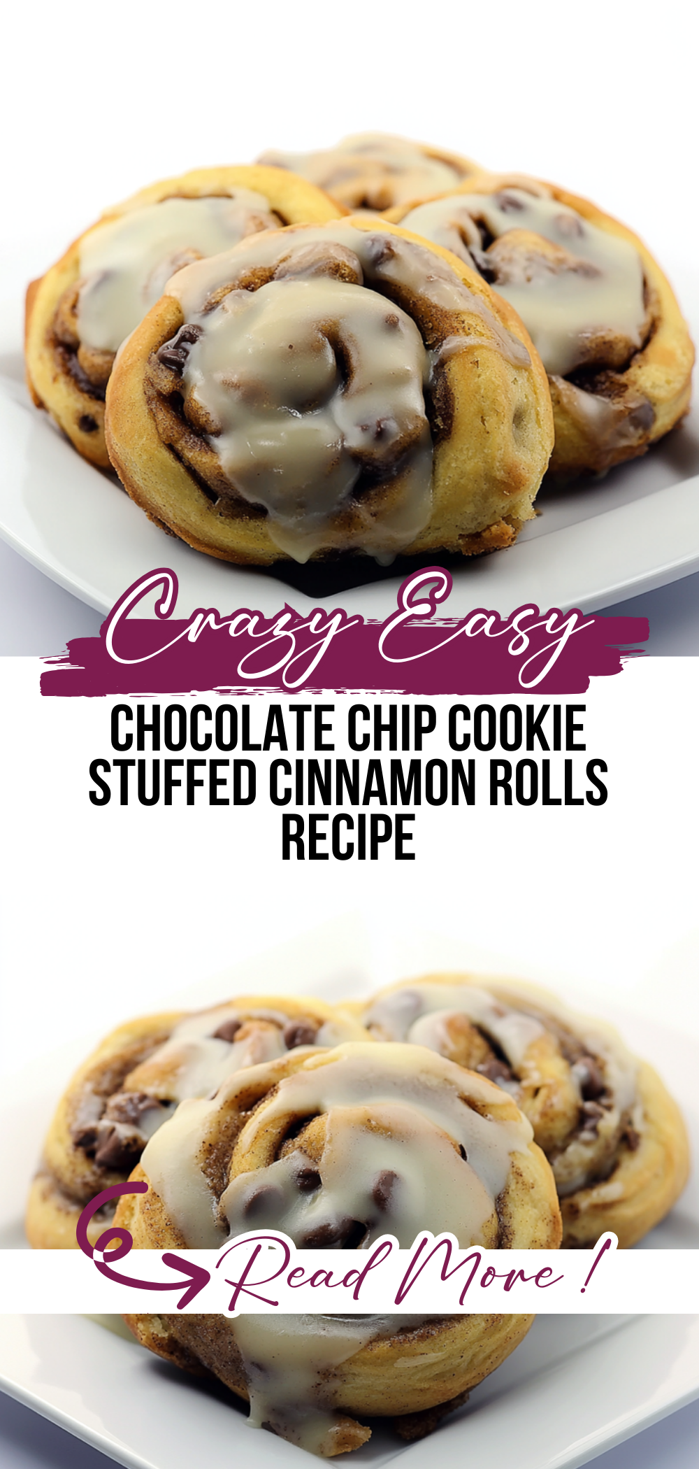 Chocolate Chip Cookie Stuffed Cinnamon Rolls Recipe