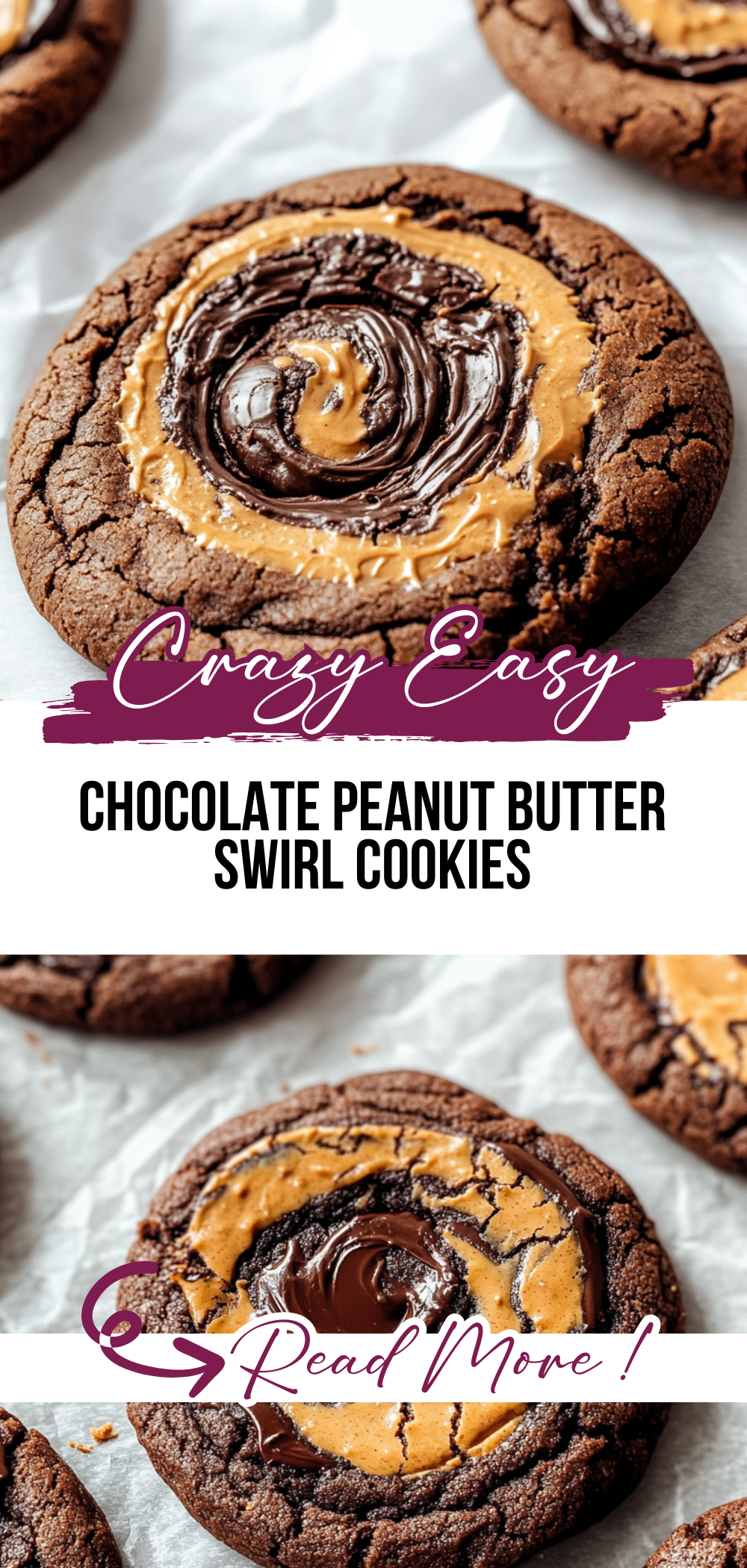Chocolate Peanut Butter Swirl Cookies