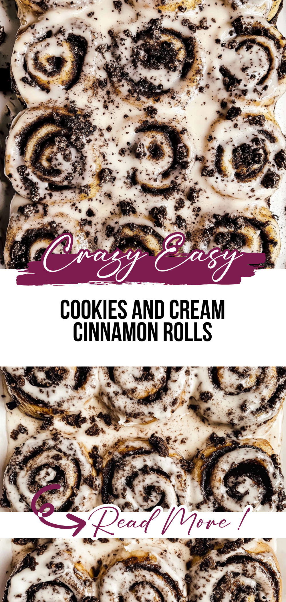 Cookies and Cream Cinnamon Rolls