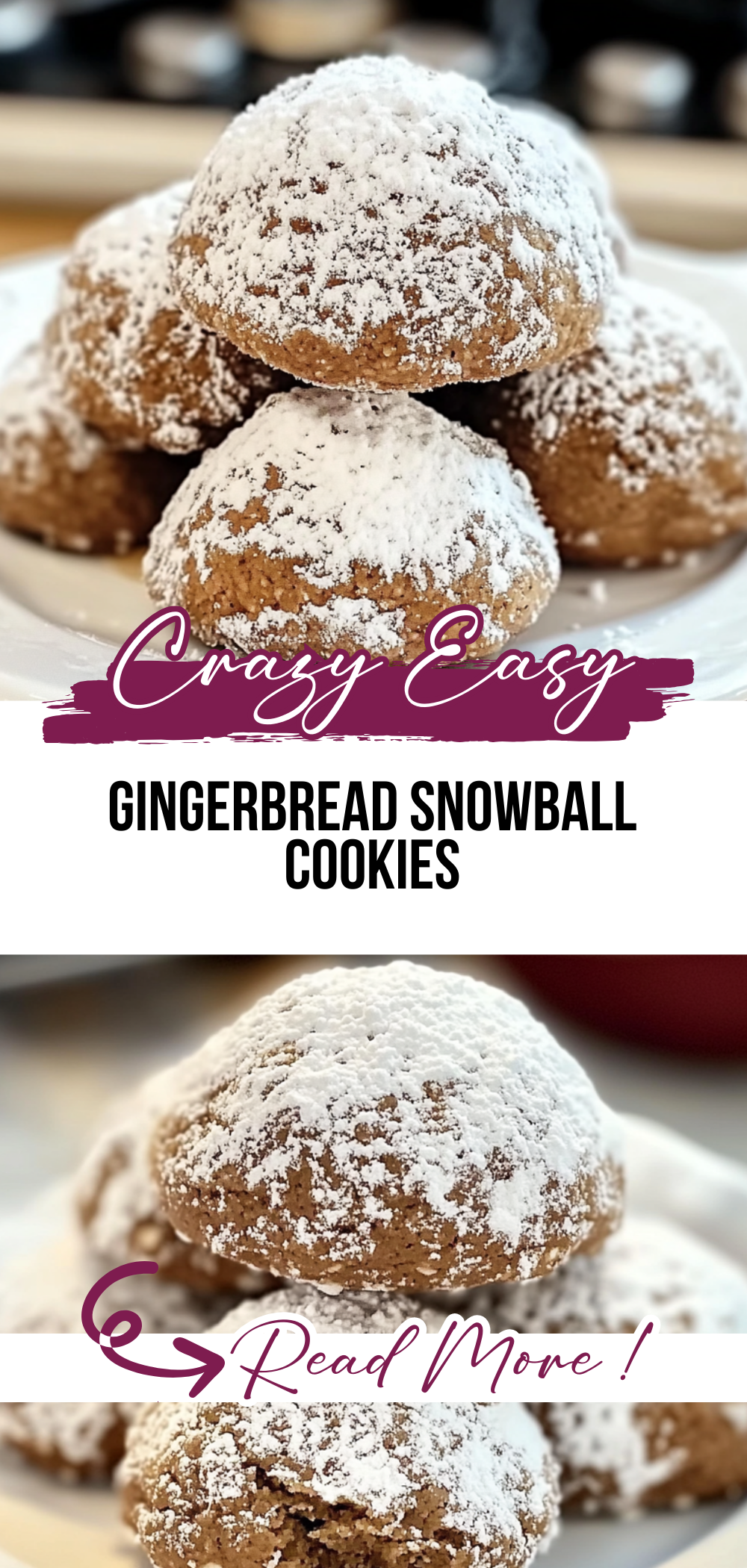 Gingerbread Snowball Cookies
