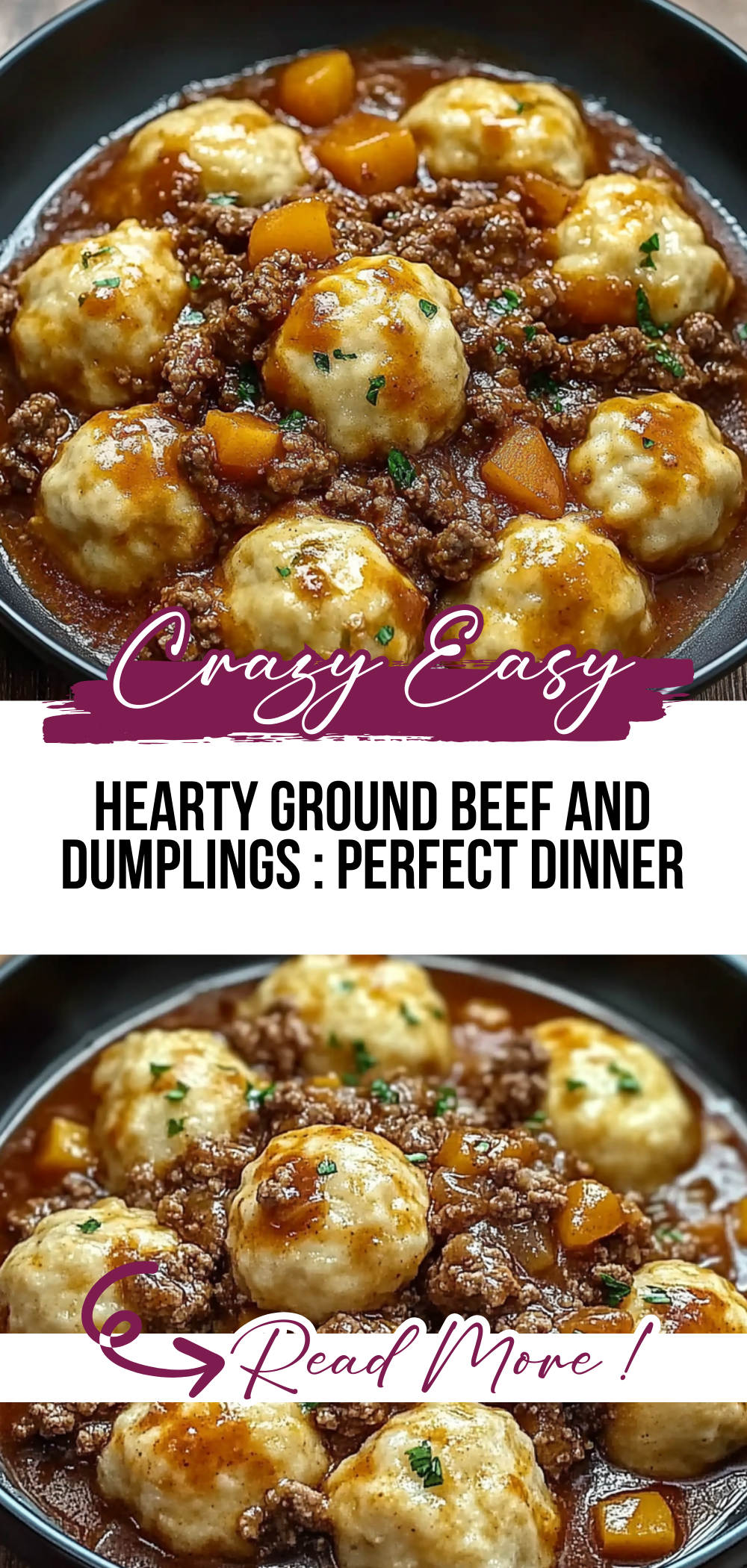 Hearty Ground Beef and Dumplings : Perfect Dinner
