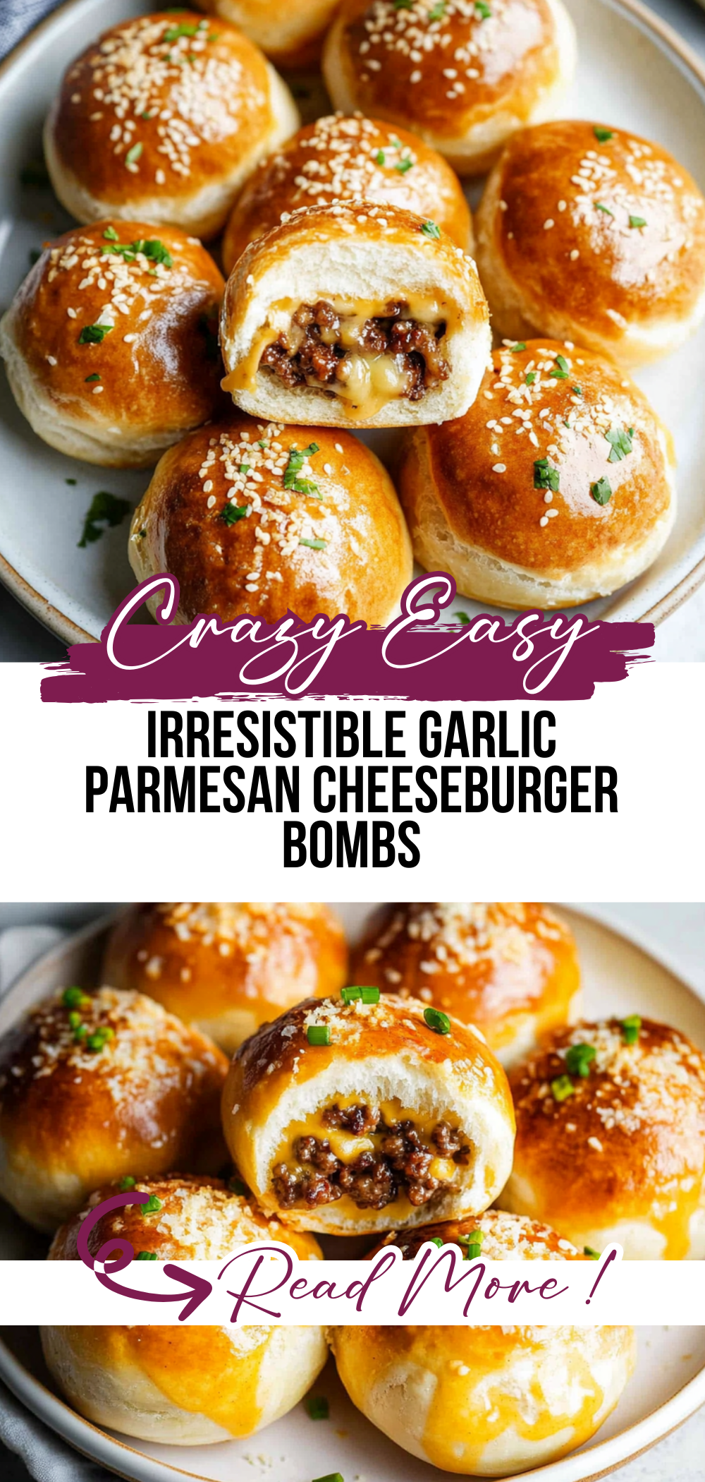 Irresistible Garlic Parmesan Cheeseburger Bombs