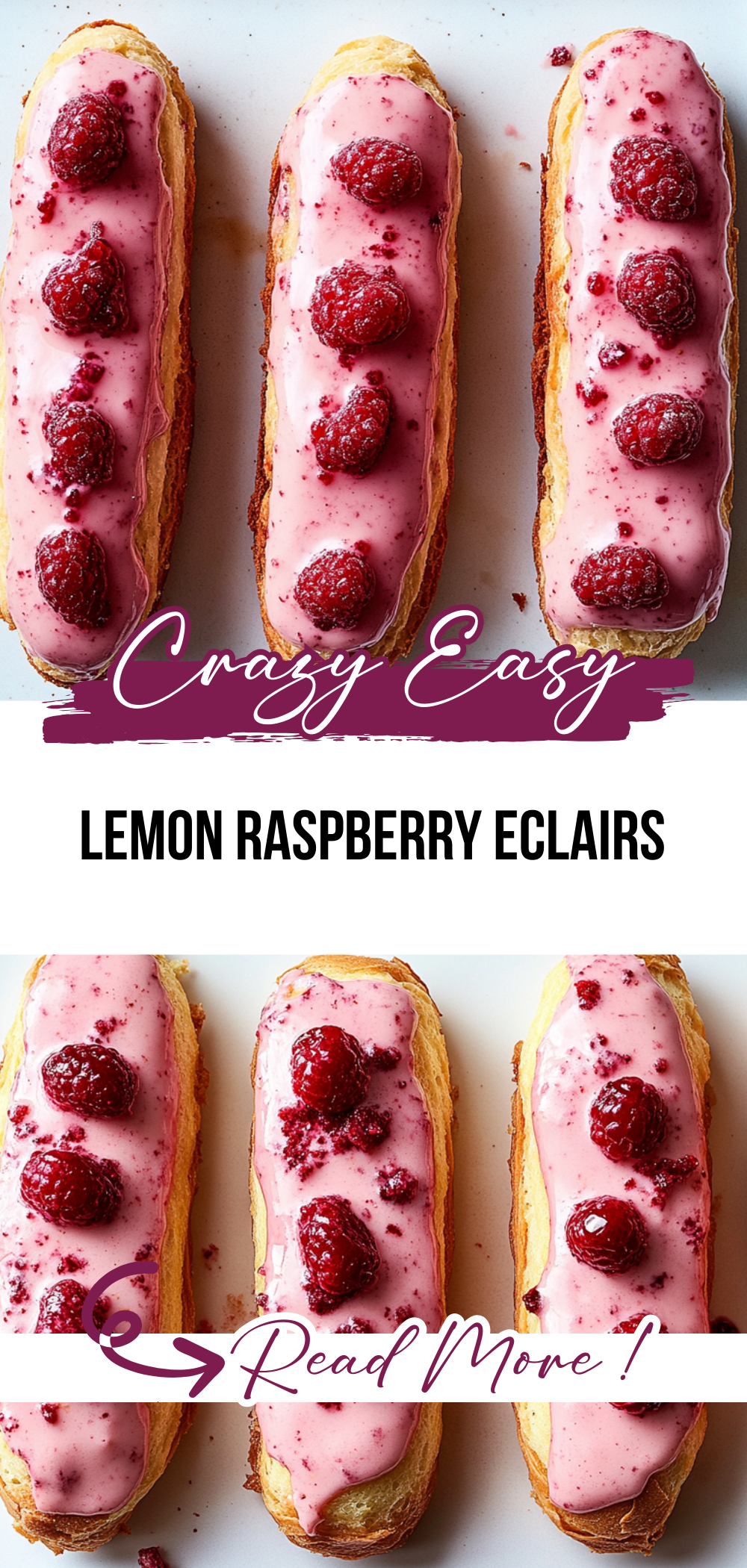 Lemon Raspberry Eclairs