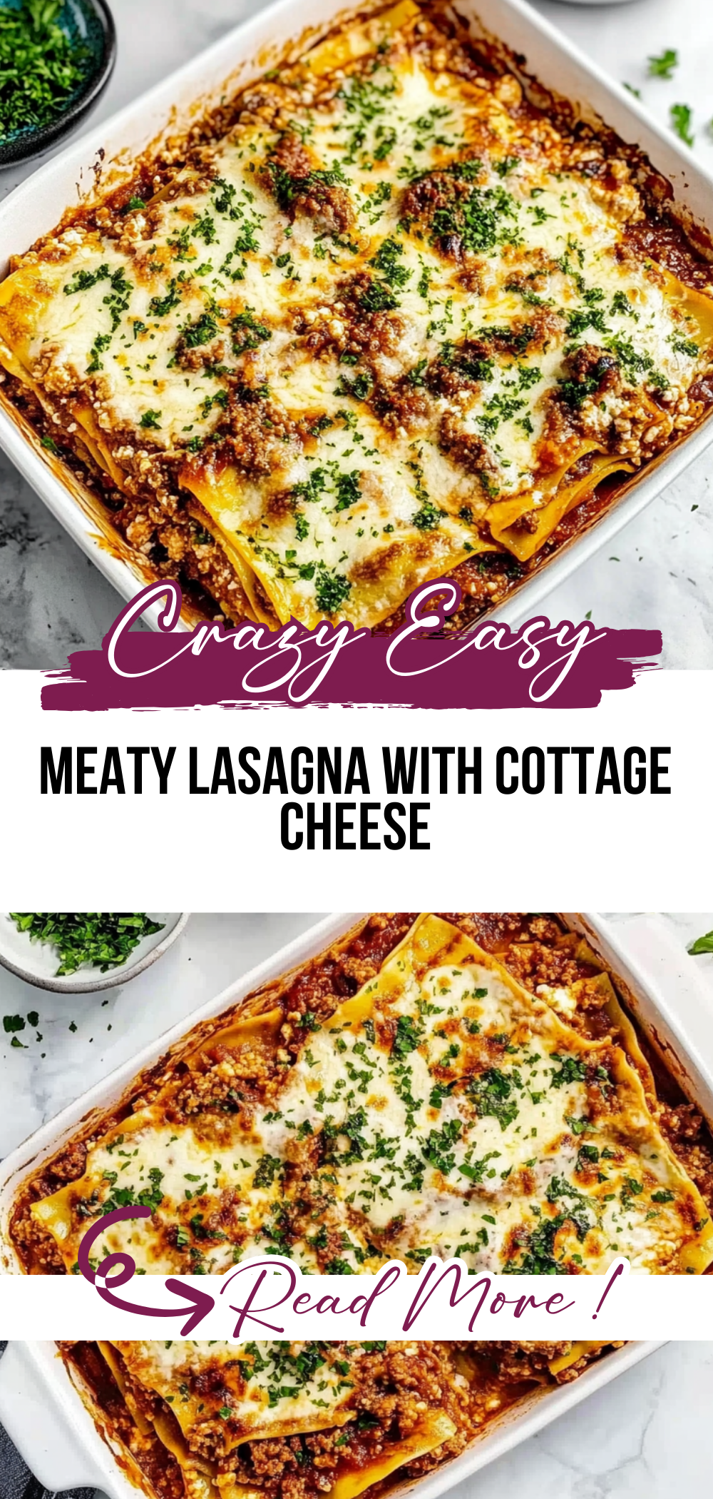 Meaty Lasagna with Cottage Cheese
