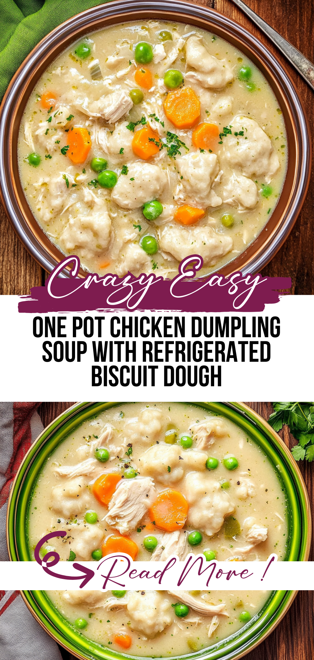 One Pot Chicken Dumpling Soup (with refrigerated biscuit dough!)
