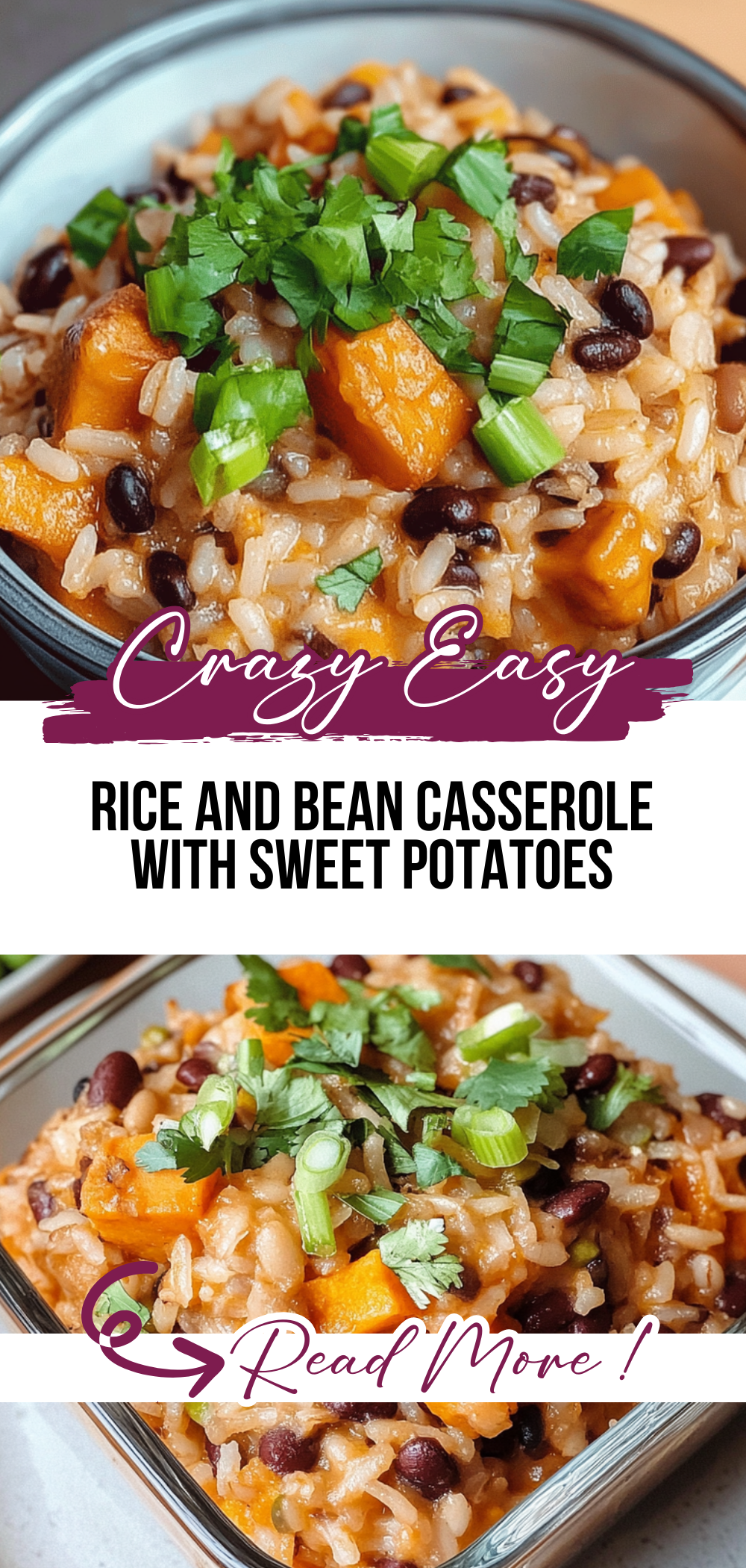 Rice and Bean Casserole with Sweet Potatoes