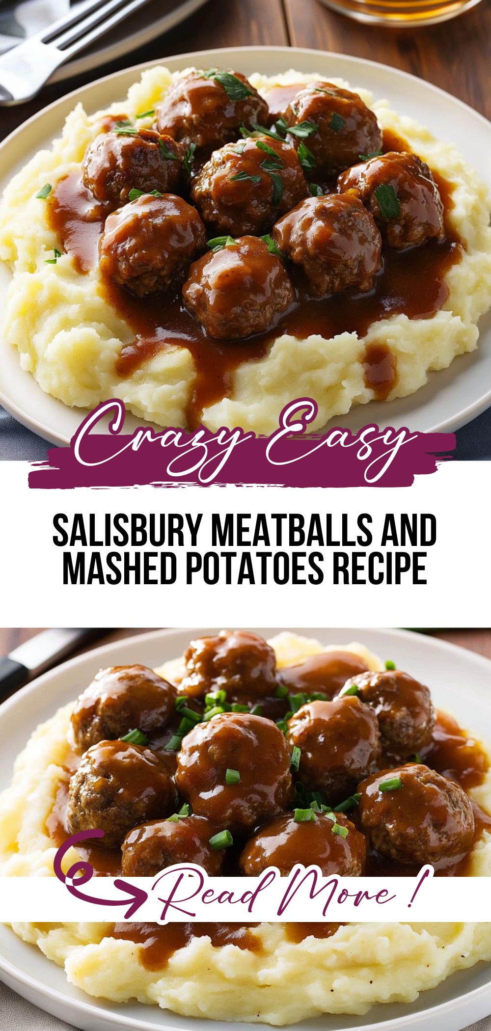 Salisbury Meatballs and Mashed Potatoes Recipe