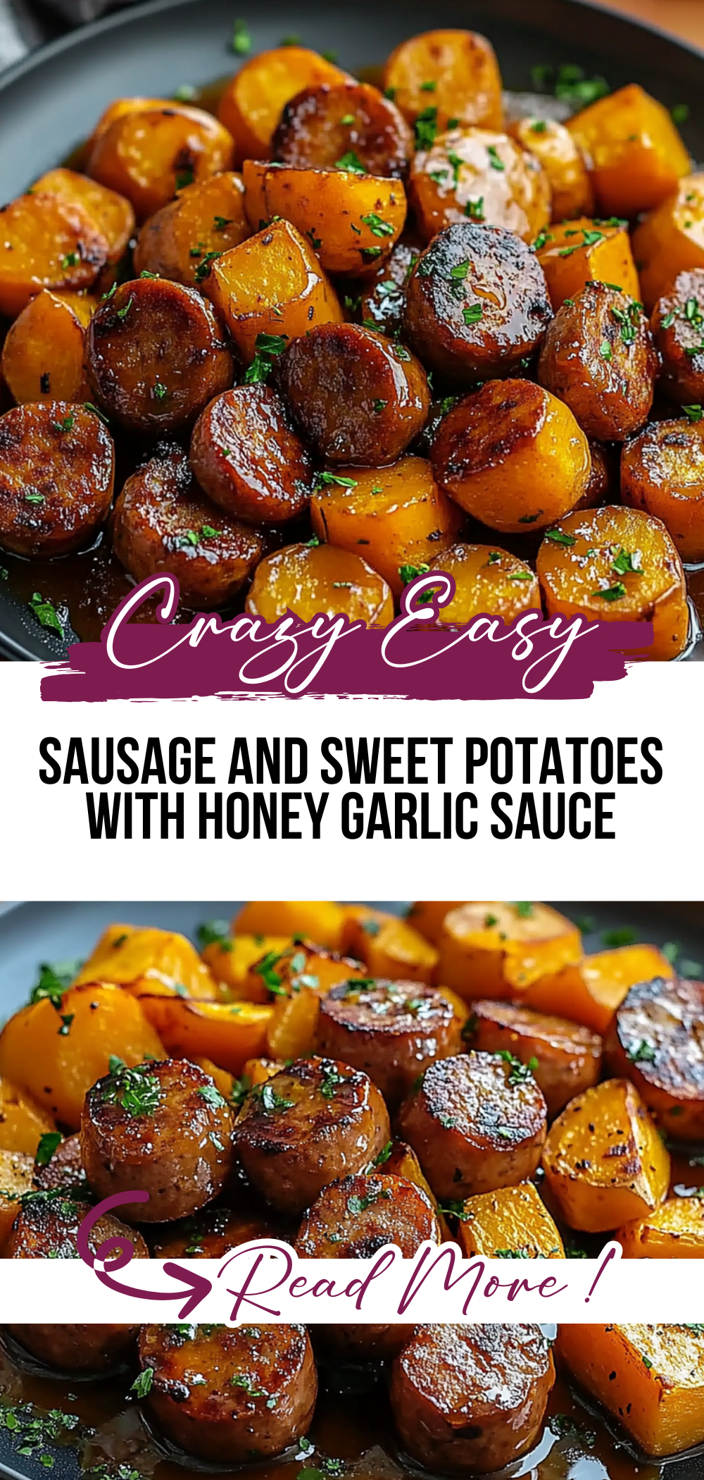 Sausage and Sweet Potatoes with Honey Garlic Sauce