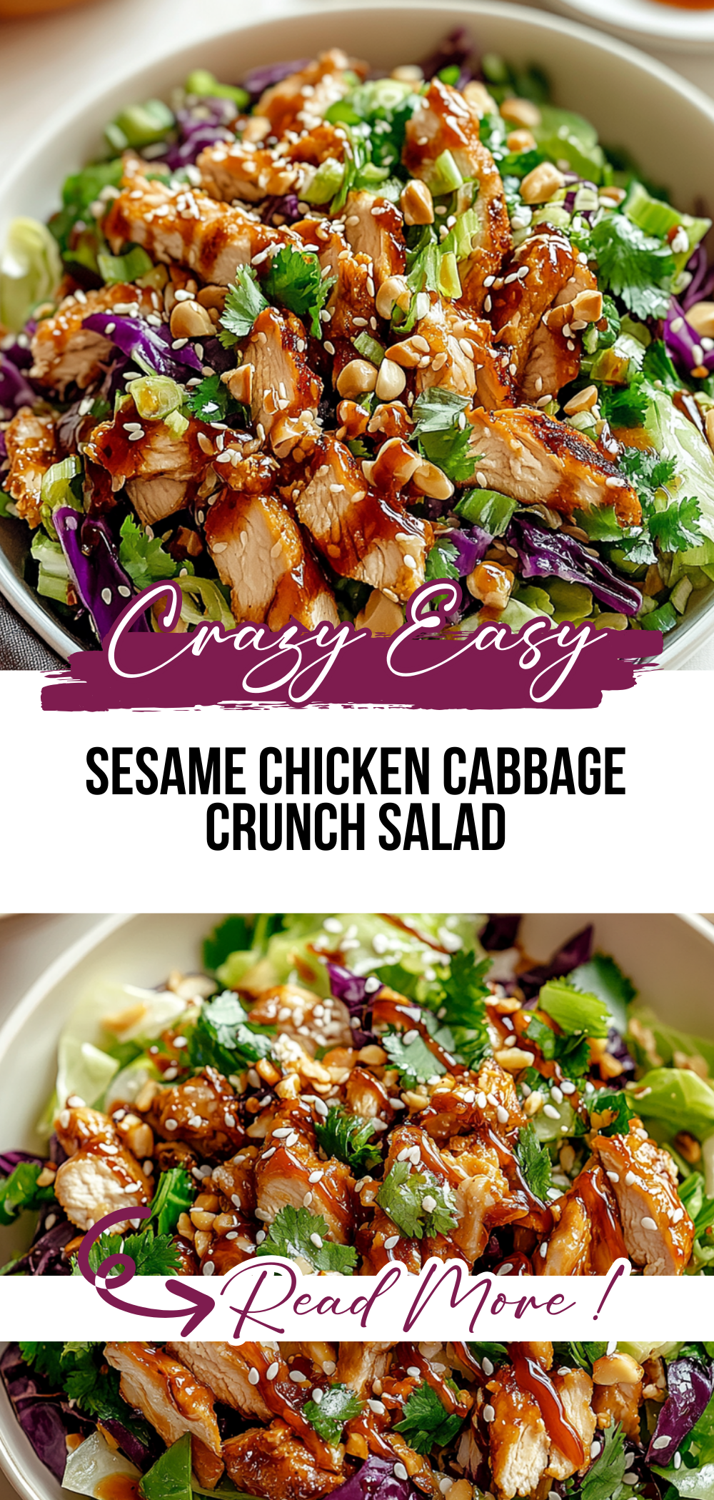 Sesame Chicken Cabbage Crunch Salad