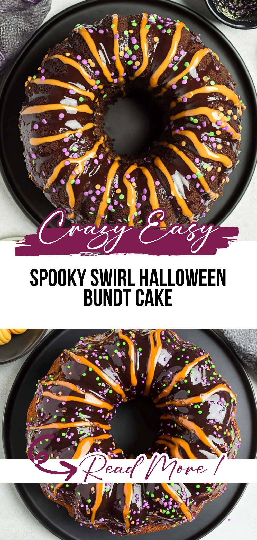 Spooky Swirl Halloween Bundt Cake