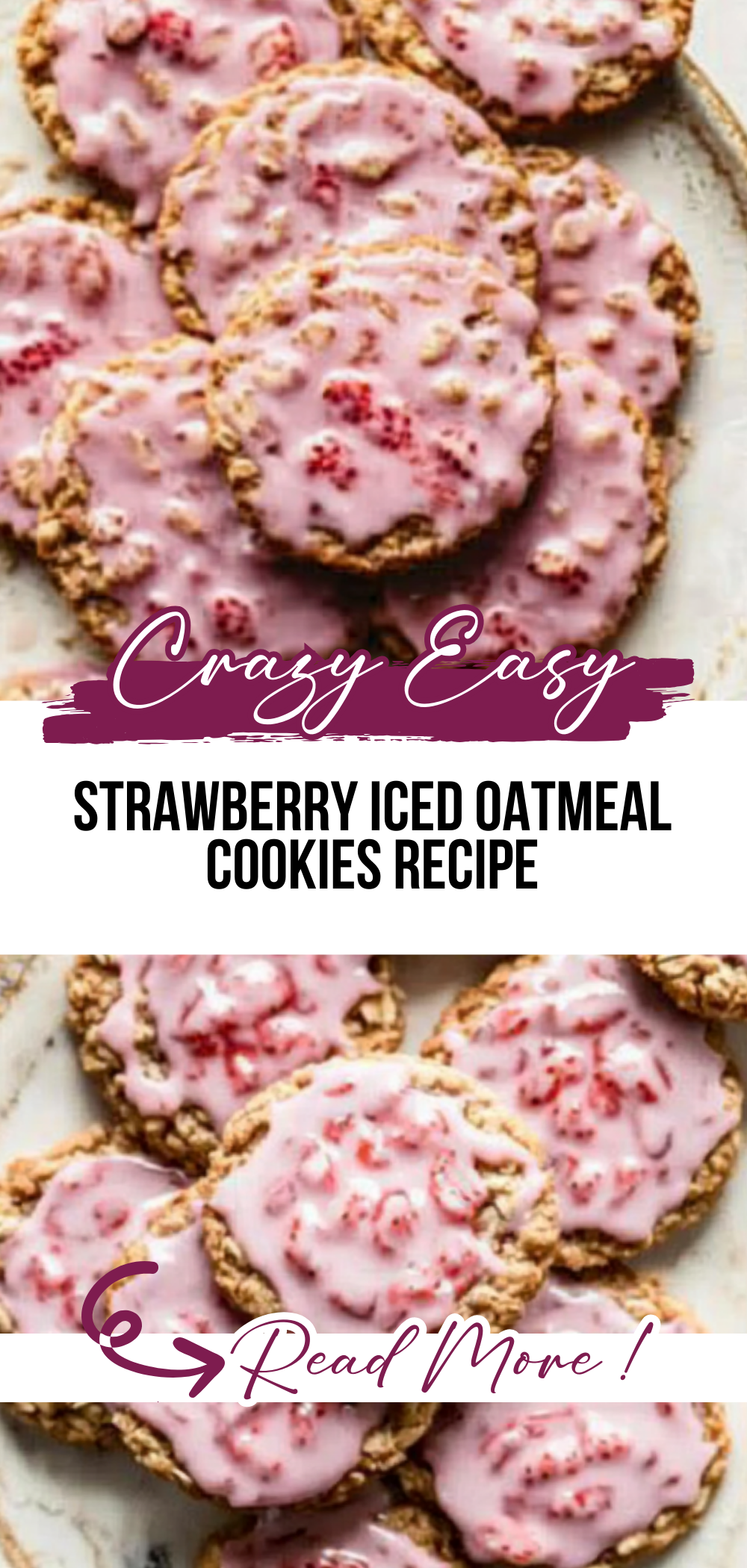 Strawberry Iced Oatmeal Cookies Recipe