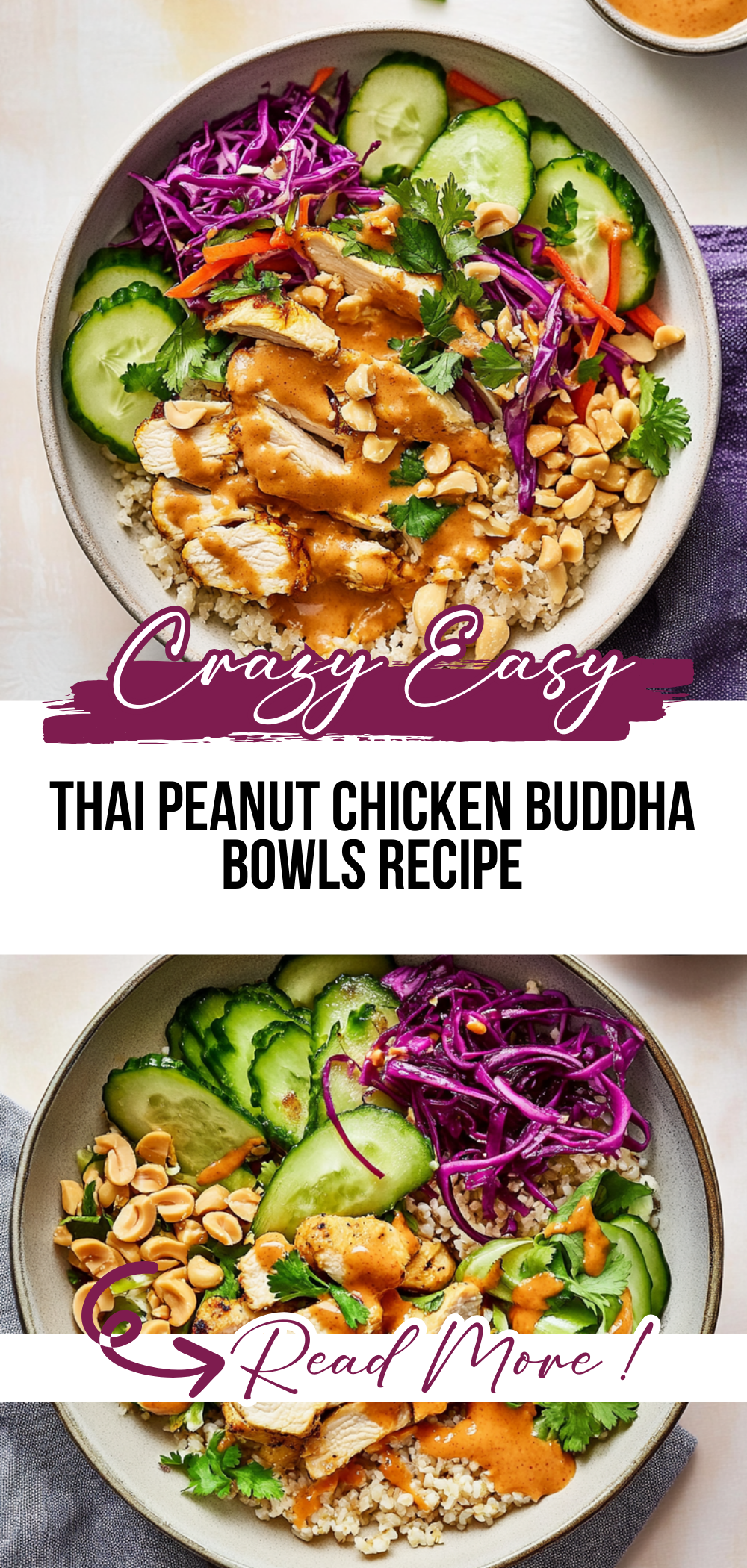 Thai Peanut Chicken Buddha Bowls Recipe