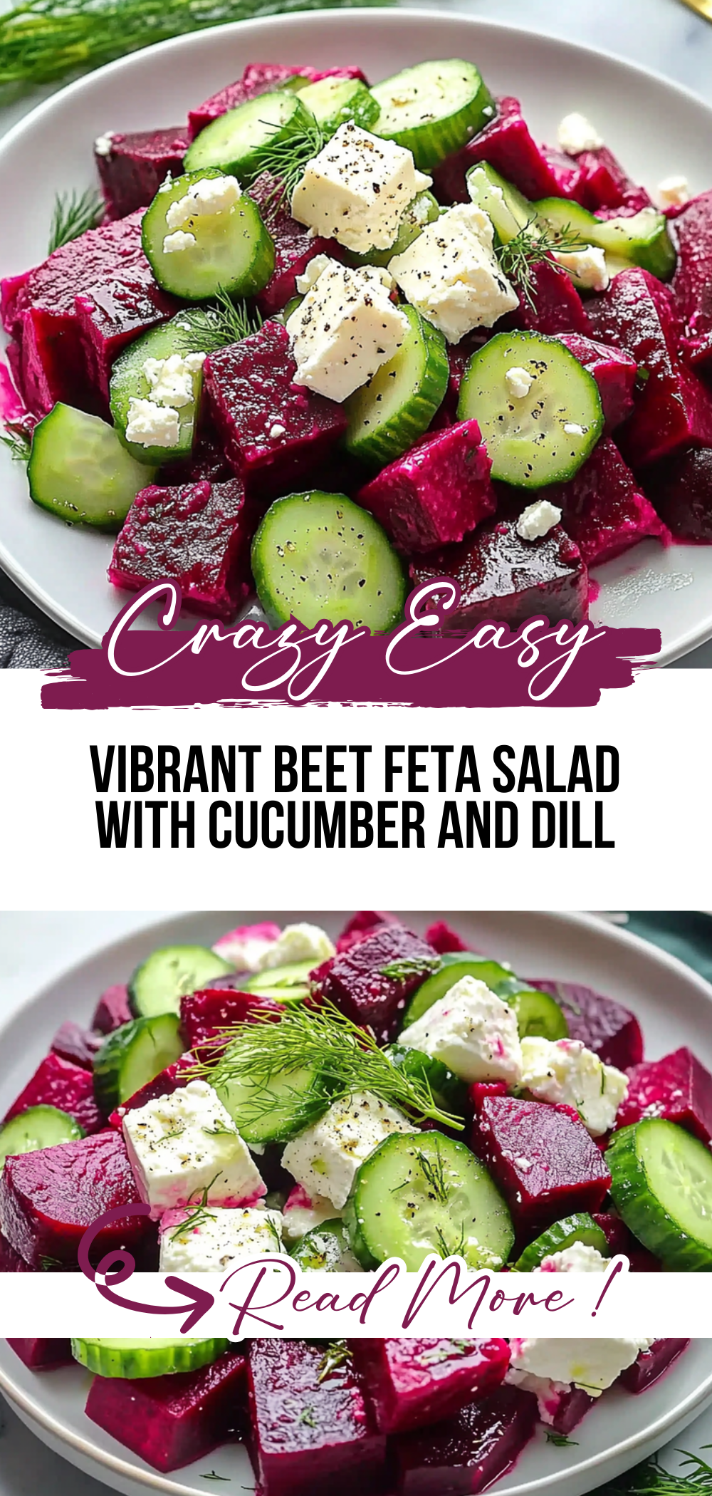 Vibrant Beet Feta Salad with Cucumber and Dill