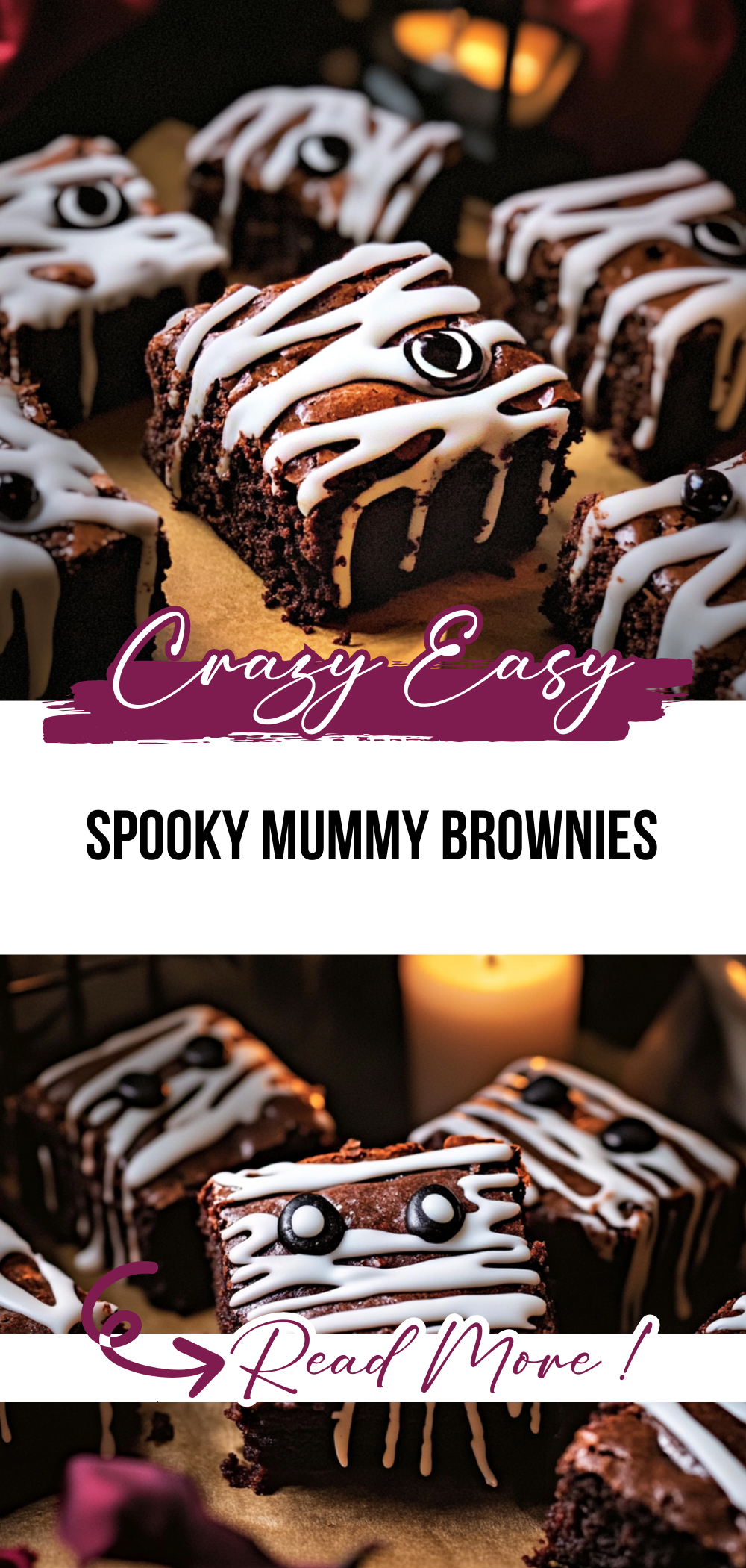 spooky mummy brownies