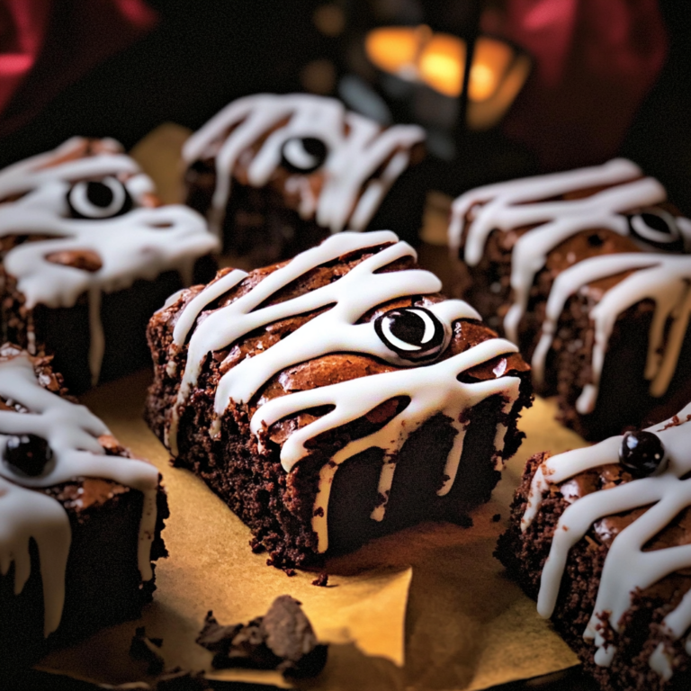 Irresistible Spooky Mummy Brownies for Halloween Fun!