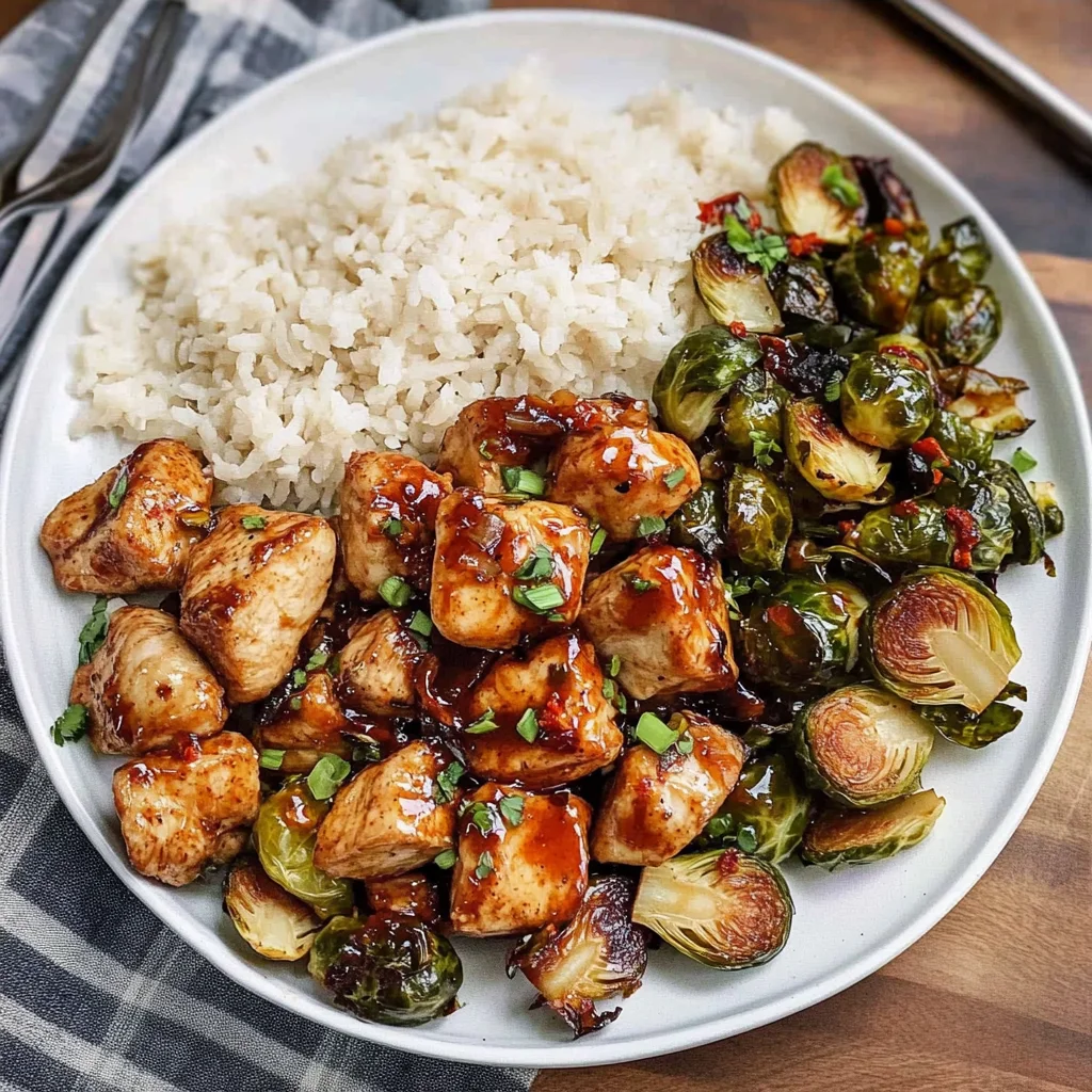Air Fryer Sweet Chili Chicken and Brussels Sprouts: Irres…