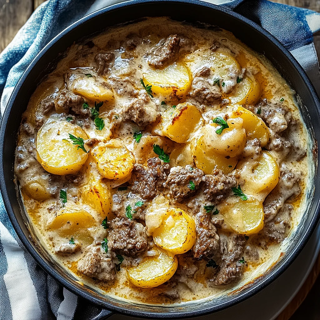 Creamy One-Pot Beef and Potato Casserole: Cozy Delight