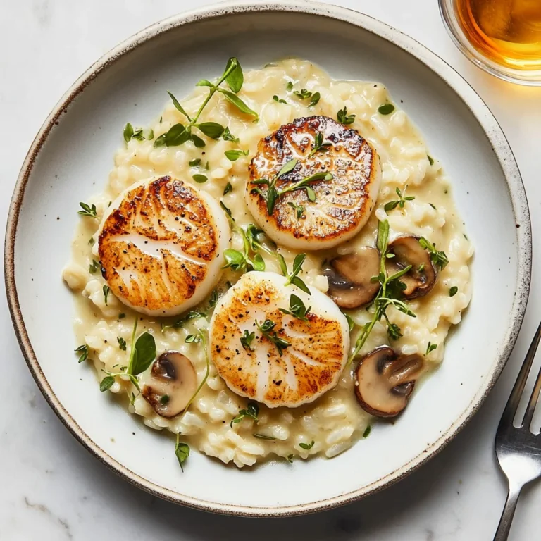 Easy Seared Scallops with Mushroom Risotto: Luxurious Del…