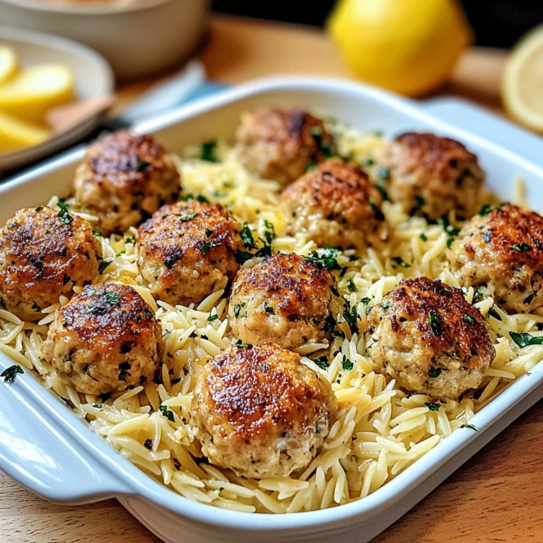 Greek Chicken Meatballs with Lemon Orzo: Zesty Delight