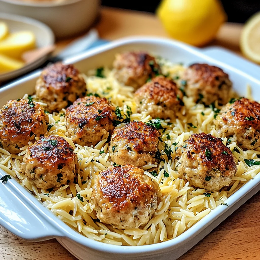 Greek Chicken Meatballs with Lemon Orzo: Zesty Delight