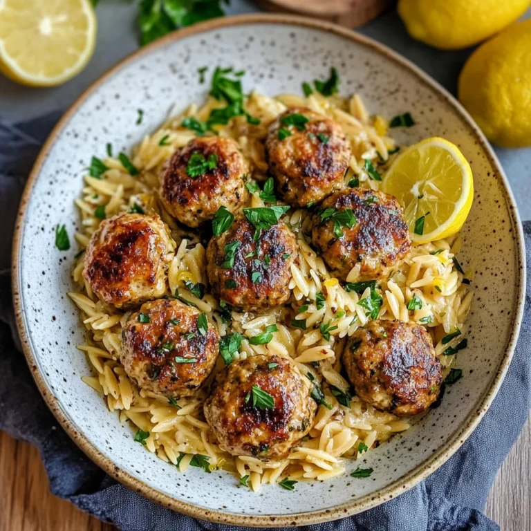 Greek Chicken Meatballs with Lemon Orzo: Zesty Delight