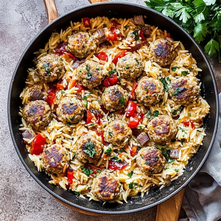 Greek Meatballs and Orzo Skillet: A Savory One-Pan Wonder