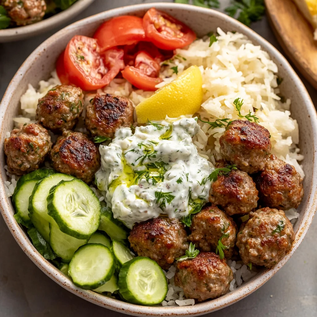 Gyro Bowls: Flavor-Packed Meatballs with Tzatziki Delight