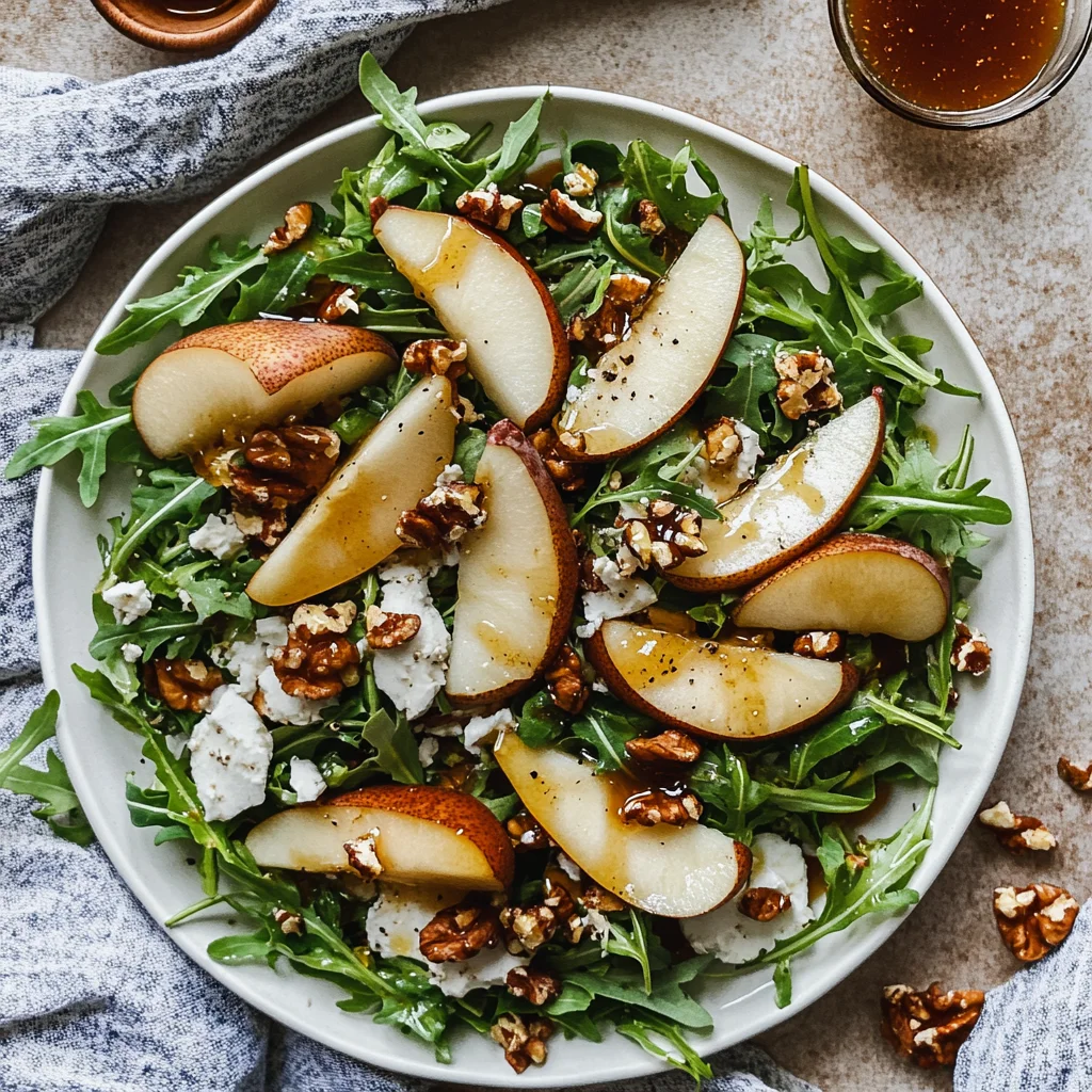 Pear and Arugula Salad with Honey Vinaigrette: Refreshing…
