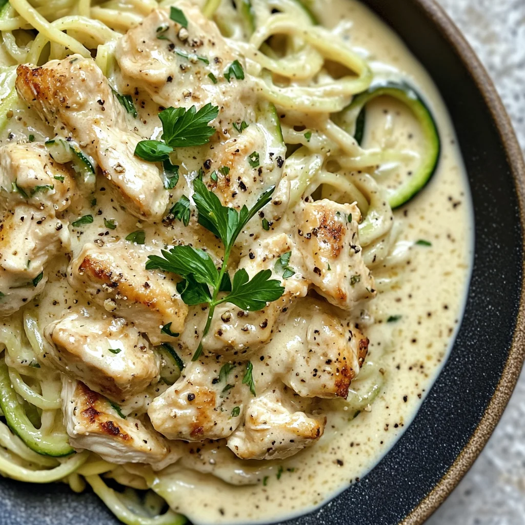 Zucchini Noodle Chicken Alfredo: Creamy and Guilt-Free