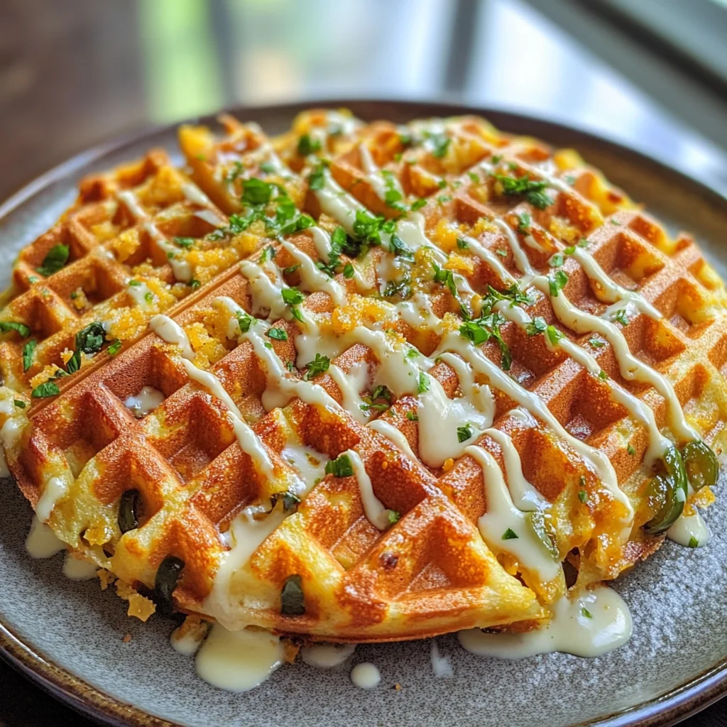 Cheddar Jalapeño Cornbread Waffles: Spicy and Irresistible