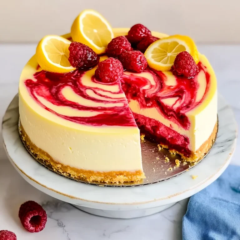 Luscious Lemon Raspberry Swirl Cheesecake: A Sweet Delight