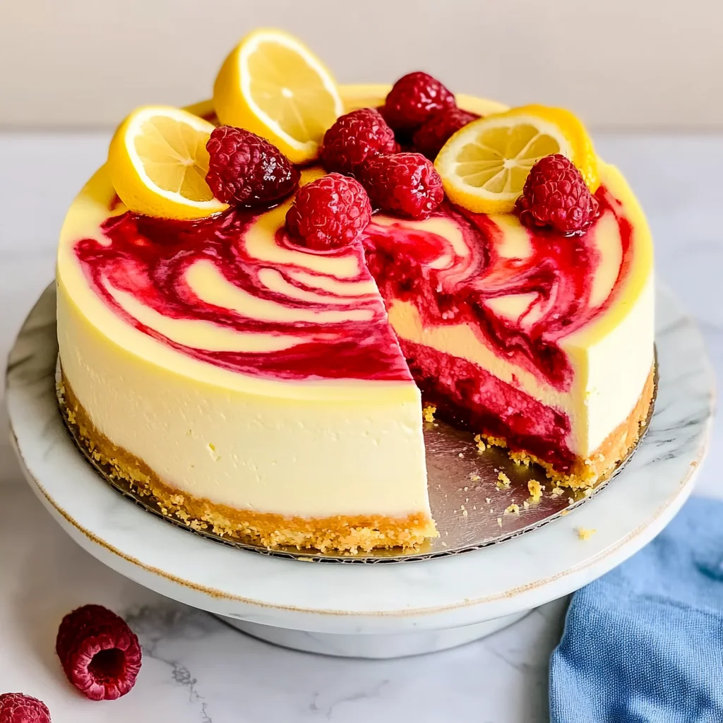 Luscious Lemon Raspberry Swirl Cheesecake: A Sweet Delight