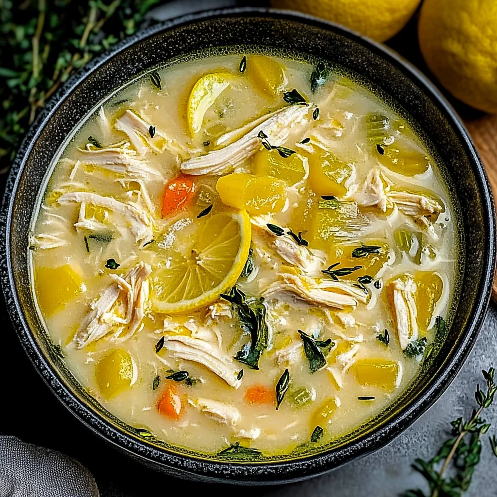 Mediterranean Lemon Chicken Soup: A Creamy, Comforting Bo…