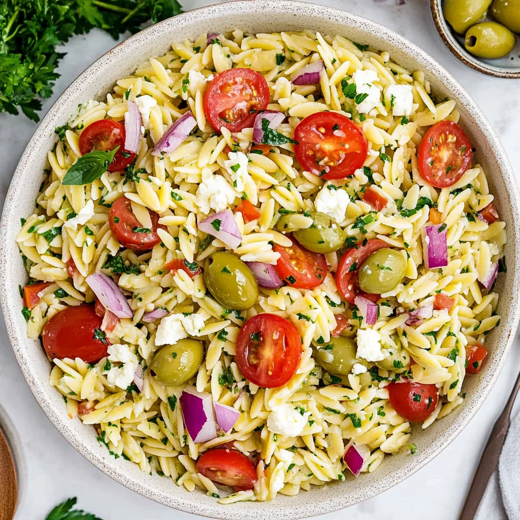 Light Orzo Olive Salad: Refreshingly Zesty Delight